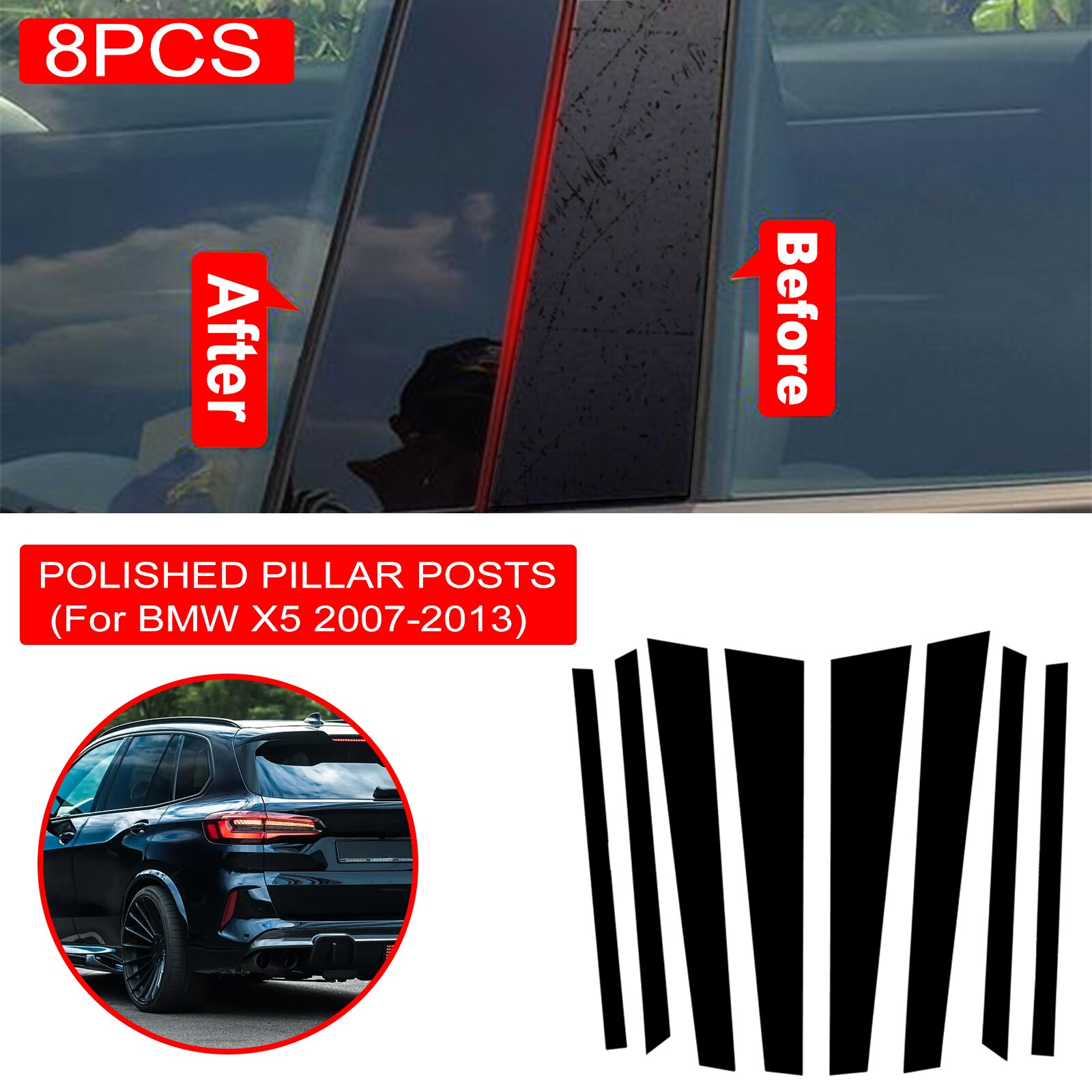 ڵ  Ʈ Ŀ BC ÷ ƼĿ,  ʶ Ʈ, bmw, BMW X5, E70 2007-2013  ׼, 8 